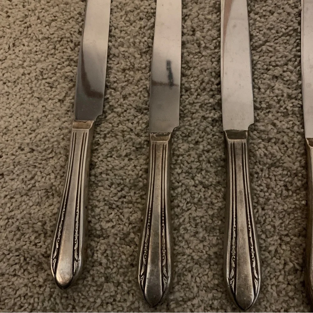 Vintage RCCO Stainless Butter Knives Set of 6 MCM Flatware Silverware